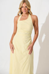 Lemon Cotton Maxi Dress by Fiorah